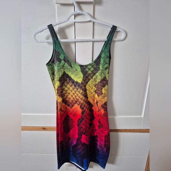 Blackmilk Rainbow Snakeskin bodycon dress size small - Picture 2 of 4